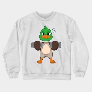 Duck Fitness Dumbbells Sports Crewneck Sweatshirt